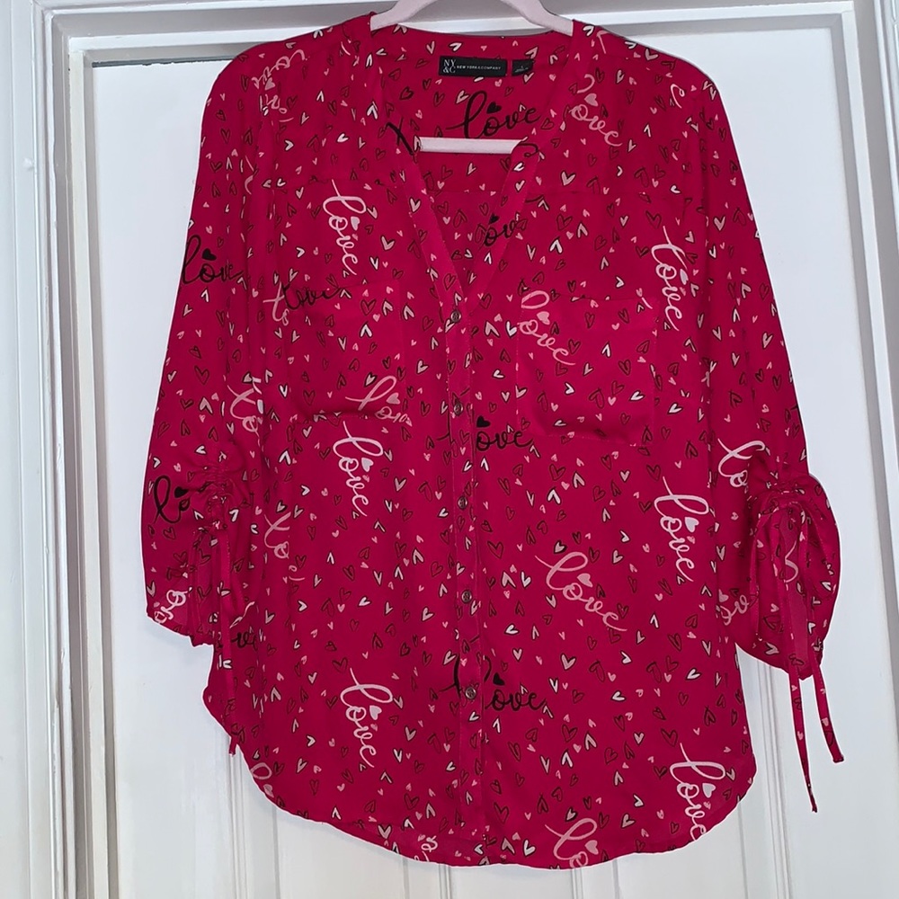 Pink hearts blouse